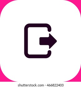 Exit vector icon on white background.