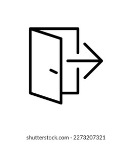 Icono del vector de salida, estilo de contorno, aislado en fondo blanco.