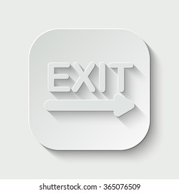 exit vector icon - paper illustration