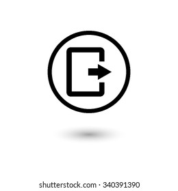 exit - vector icon with shadow