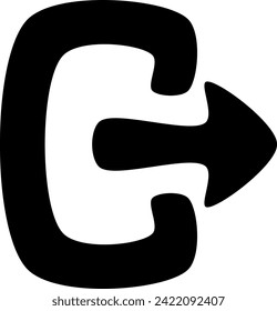 exit vector icon - simple round curve