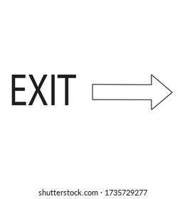 Exit way with arrow vector