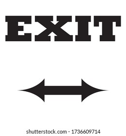 Exit way with arrow vector