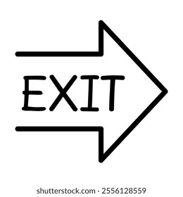 Exit way icon line style. vector illustration graphic