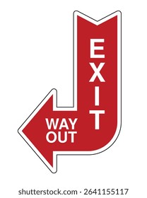 Exit Way Out Sign – Emergency Exit Directional Indicator, Building Safety Notice, Escape Route Guidance, Workplace and Public Space Navigation