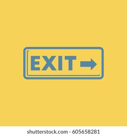 exit way sign Vector illustration in flat style exit lamp in cinema
