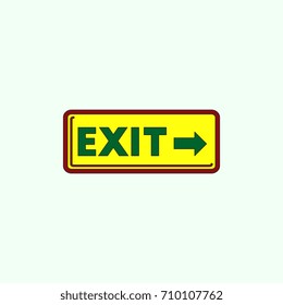 exit way sign Vector illustration in flat style exit lamp in cinema