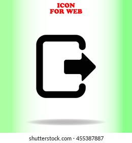 Exit web icon. Black illustration on white background