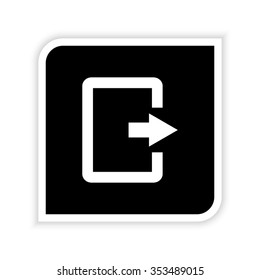 exit -  white vector icon