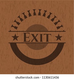 Exit wood emblem. Retro