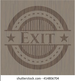 Exit wood icon or emblem