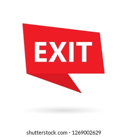 exit word on a speach bubble- vector illustration