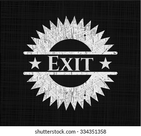 Exit written with chalkboard texture