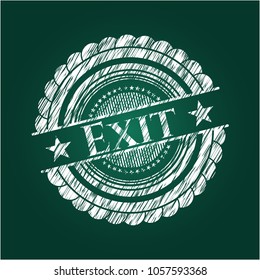 Exit written on a chalkboard