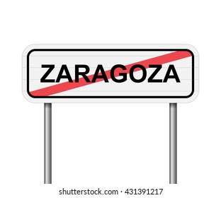 Exit of Zaragoza Spain road sign vector