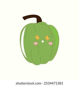 saiu triste expressão bebê abóbora ilustração desenho animado. emoticon bebê