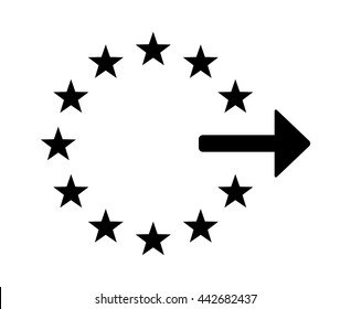 Exiting or withdrawal from the European Union / EU flat vector icon for apps and websites