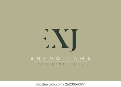 EXJ abstract letter logo design. This logo is designed by three abstract letters.