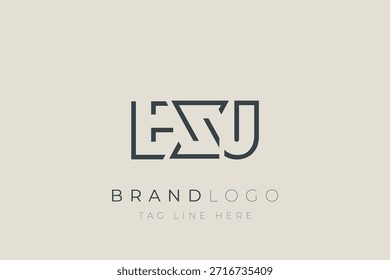 Diseño de logotipo de letra abstracta EXJ. Diseño moderno del logotipo del negocio con tipografía Abstractas y estilo contemporáneo