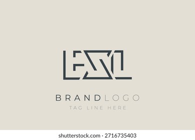 Diseño de logotipo de letra abstracta EXL. Diseño moderno del logotipo del negocio con tipografía Abstractas y estilo contemporáneo