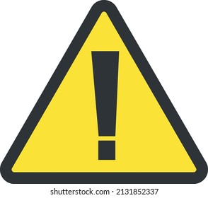 Exlamation point in yellow triangle. Attention sign. Caution symbol isolated on white background