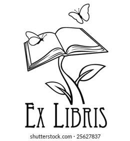 exlibris book with butterflies