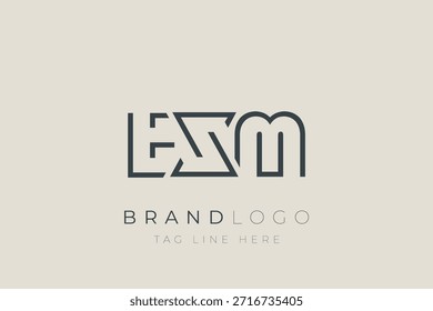 Logo-Design mit abstrakten Buchstaben von EXM. Modernes Business-Logo-Design mit abstrakter Typografie und zeitgenössischem Stil