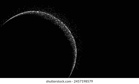 Exoplanet in outer space. Futuristic landscape, with eclipse . Noise texture . Night landscape  .Vector illustration