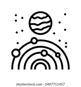exoplanet space exploration line icon vector. exoplanet space exploration sign. isolated contour symbol black illustration