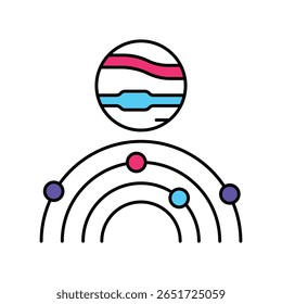 Exoplanet Vector Filled outline illustration style icon. EPS 10 file