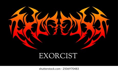 Exorcist text typography dark lettering for t-shirt prints apparel 