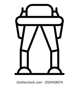 Exoskelett auf der Rückseite Symbol Umrandung Vektorgrafik. Roboteranzug. Wearable Body