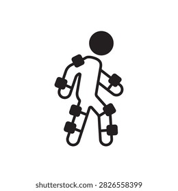 Exoskeleton Cyberpunk Suit Bionic Armor Filled Vector Icon
