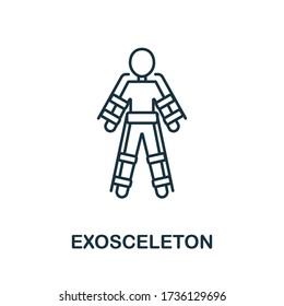 Exoskeleton icon from 3d printing collection. Simple line Exoskeleton icon for templates, web design and infographics