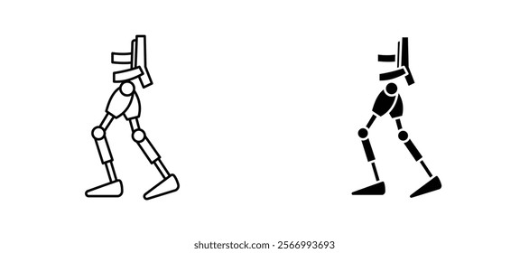 Exoskeleton icons in outline and fill. vector illustration for ui.