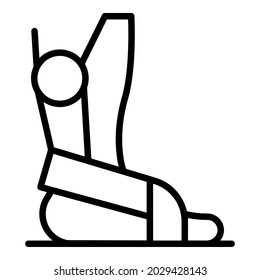 Exoskeleton leg icon outline vector. Robot man. Artificial future