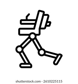 Exoskeleton Line Vector Illustration On White Background.