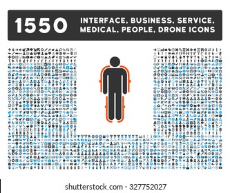 Exoskeleton and other web interface, business tools, people poses, medical service vector icons. Style is flat symbols, bicolored, rounded angles, white background.