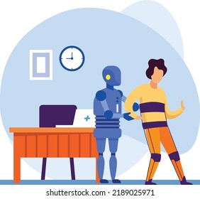 Exoskeleton robot Concept, Hybrid Assistive Limbs vector icon design, Robotic medicine symbol, Healthcare Scene Sign, Innovation Artificial Intelligence Work in Modern Clinic
