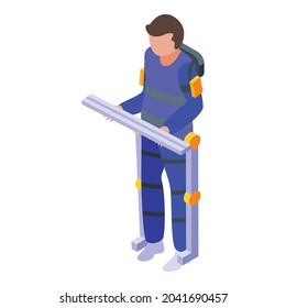 Exoskeleton robot icon isometric vector. Human suit. Man body