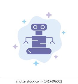 Exoskeleton, Robot, Space Blue Icon on Abstract Cloud Background