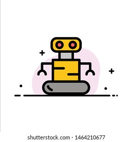 Exoskeleton, Robot, Space  Business Flat Line Filled Icon Vector Banner Template. Vector Icon Template background