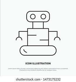 Exoskeleton, Robot, Space Line Icon Vector