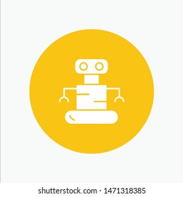 Exoskeleton, Robot, Space. Vector Icon Template background
