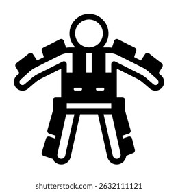Exoskeleton suit icon solid style illustration