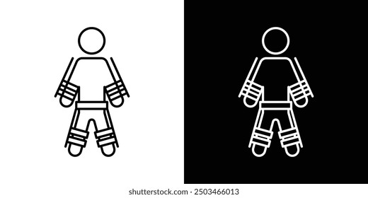 Exoskeleton thin line vector icon set.