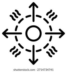 Ilustración vectorial de la línea del icono de la reacción exotérmica