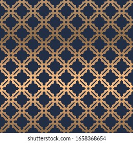 Exotic Abstract geometric pattern. A seamless vector background. gold and blue ornament. Graphic modern pattern. Simple lattice graphic design.