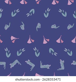 Exotic Animal and Foliage Vector Seamless Pattern Set