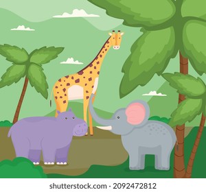 exotic animals in the jungle